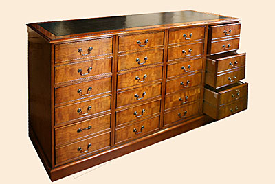 Twelve Drawer Filing Cabinet. Cherrywood finish